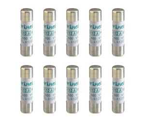Pack de 10 fusibles, cylindrique 10x38 10,3x38mm, 400V 32A, utilisation aM, protection contre les courants de démarrage, moteurs, transformateurs, en céramique, stéatite, Puissance de coupure 120KA