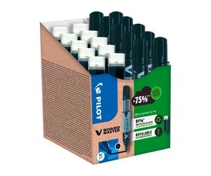 Pack de 10 marqueurs effaçables V-Board Master Pilot + 10 recharges dont 5 offertes - noir