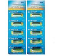 Pack de 10 Piles 27A Alcaline 12V A27, A27BP, A27S, AG27, B-1, CA22, EL-812, G27A, GP27, GP27A, L828, MN27, R27A - IRIOS -
