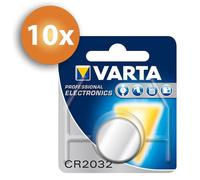 Pack de 10 piles bouton Varta CR2032 - lithium 3V