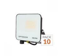 Pack de 10 - Projecteur 50W IP65 CCT Noir - 3000K/4000K/6000K