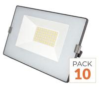 Pack de 10 - Projecteur LED Extérieur 50W IP65 No Flicker - BLEU GRIS - Blanc Neutre 4000K - 5500K