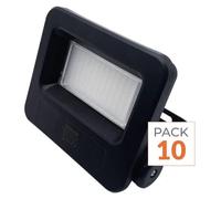 Pack de 10 - Projecteurs LED Extérieur 30W IP65 NOIR - Blanc Neutre 4000K - 5500K