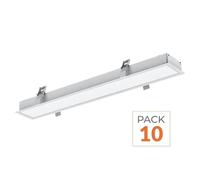 Pack de 10 - Réglette Encastrable LED 120cm 35W Blanc - Blanc Froid 6000K - 8000K