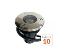 Pack de 10 - Spot Extérieur Encastrable LED IP65 220V Sol 3W 45° - Blanc Neutre 4000K - 5500K
