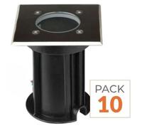 Pack de 10 - Spot LED Extérieur Encastrable Carré IP65 pour Ampoule GU10