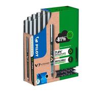 Pack de 10 stylos noirs Pilot Hi-Tecpoint V7 + 30 recharges dont 15 offertes