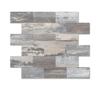 Pack de 10 tuiles décapées dosseret 11.3 "x11.5" PVC carrelage mural pour cuisine, salle de bains carrelage, décoration de cheminée, table à laver, stickers d'escalier couleur rouille claire