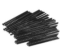 Fellowes 53465 : Anneaux de Reliure Plastique Noirs, 6 mm, Capacité 80 Feuilles, Pack de 100, Compatible Perforation 21 Boucles