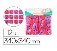 Pack de 12 mini tampons en mousse eva sodertex theme destination lune diam. 340mm
