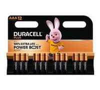 Duracell - Pack de 12 piles alcalines Plus AAA (LR03) 1,5 V - PowerBoost - Emballage 0% plastique