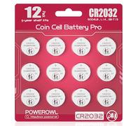 Pack de 12 Piles Lithium 3V POWEROWL CR2032 pour Pile Sauvegarde BIOS Carte Mère et Calculatrices (KCR2032 / ECR2032)