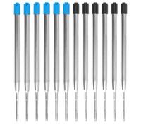 Pack de 12 Recharges pour Stylo à Bille, Cartouche Stylo Bille Compatible avec Format G2, Écriture Bleue et Noire, Largeur de Trait 0,5 mm, Cartouche Stylo Bille pour Bureau et École, Longueur 9.9 cm