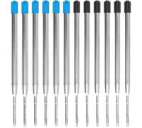 Pack de 12 Recharges pour Stylo à Bille Cartouche Stylo Bille Compatible avec Format G2 Écriture Bleue et Noire Largeur de Trait