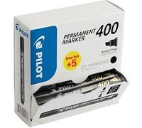 Pack de 15 marqueurs permanents Pilot 400 pointe biseautée 4,5 mm noirs + 5 offerts
