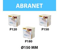 Pack de 150 disques abrasif Abranet Ø 150 mm grain 120/150/180 MIRKA