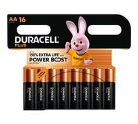 Pack de 16 Piles alcalines type AA Duracell Plus 1,5 V Noir et Orange Noir-Orange