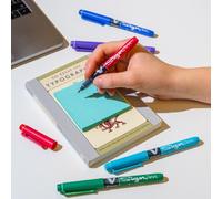 Pack de 16 stylos feutre bleus V Sign Pen Pilot + 4 offerts
