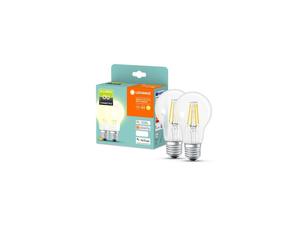 Pack de 2 ampoules connectées Ledvance Smart variable Filament Claire E27 60W Transparent