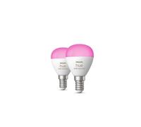 Pack de 2 ampoules connectées Philips Hue White et Color Ambiance P45 E14 5,1 W Blanc