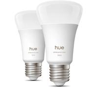 Philips Ampoule connectée Hue A60 E27 8,1W 1100 lm blanc et couleur dimmable Pack de 2 blanc mat