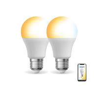Pack de 2 Ampoules LED connectées KOZii, éclairage multi-blancs, E27 A60 Opaque 9W cons. Variation de luminosité