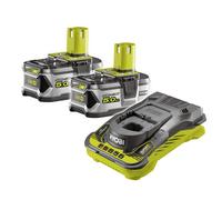 Pack de 2 batteries RYOBI RC18150-250 18V One+ Li-Ion 5Ah + chargeur rapide
