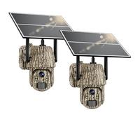 【Pack de 2】 Caméras de Surveillance extérieure Solaire 4G LTE avec Carte SIM, caméra sans WiFi avec détection de Mouvement, 4K Vision Nocturne en Couleur, PTZ 360°, Audio bidirectionnel, IP66