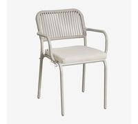 Pack De 2 Chaises De Jardin Empilables Avec Accoudoirs En Corde Tressée Arhiza Vert Kaki Vert