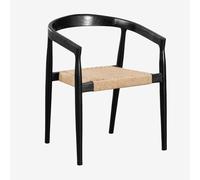 Pack de 2 chaises de salle à manger en bois de teck Visby Design Noir uni