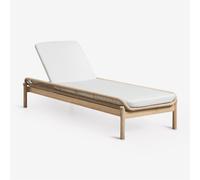 Pack De 2 Chaises Longues Inclinables En Bois D'acacia Et Corde Tressée Karvia Acacia Marron Clair