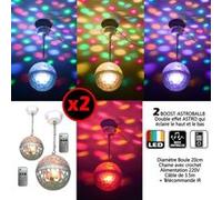 Pack de 2 jeux de lumière Double effet ASTRO CRYSTAL et téléc Noir