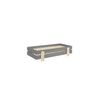 Pack de 2 lits empilables pin massif gris et bois clair Ridulo 90x200 cm