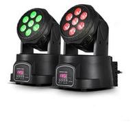 Pack de 2 Lyres à LEDs 4en1 Rouge/Vert/Bleu/Blanc DMX 7x4W LytOr Wash7 Blanc