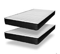 NATURALEX - Lot 2 Matelas Titanium 70x190-21 cm - Accueil Mousse mémoire de Forme + Blue Latex - Soutien Moyen - Respirant - 7 Zones - 2 Faces Été/Hiver - Couchage indépendant - Fabriqué en Europe