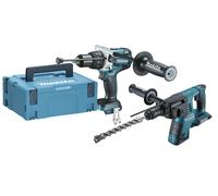 Makita Pack perceuse DHP481 + perforateur DHR264 18V 2 batteries 5.0Ah chargeur MakPac DLX2101PTJ