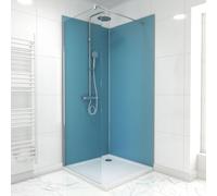 Pack de 2 Panneaux Muraux Aluminium BLEU 90+90x210 cm avec Profilés ANODISE BRILLANT - WALL'IT