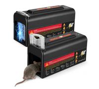 Pack de 2 pièges à rats électriques, capteur haute tension intelligent (6-9 KV) pour grands rongeurs - Aucun appât toxique, sûr pour la maison, la cuisine et le restaurant