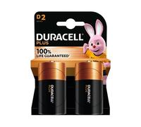 Pack de 2 piles alcalines D Duracell Plus, 1.5V LR20