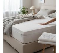 Pack DE 2 Protège-Matelas - alése - Intégraux 140x190 cm - Alèse Imperméable avec Fermeture Éclair - Grand Bonnet 40 cm - 100% Polyester Doux, Silencieux et Respirant - 2 Personnes