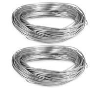 Pack de 2 rouleaux de fil d’aluminium 36 m, épaisseur 2 mm, malléable pour jardinage, sculpture, poupées, loisirs créatifs, fleurs, bijouterie, tricot