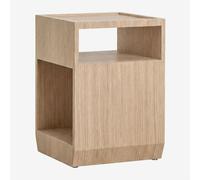 Pack de 2 tables de chevet carrées 35x35 cm en MDF et placage Brisbane Marron Chêne