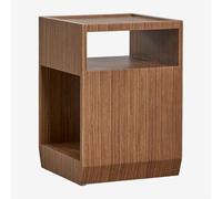 Pack de 2 tables de chevet carrées 35x35 cm en MDF et placage Brisbane Marron Noyer Foncé