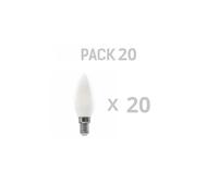 Pack de 20 Ampoules LED Bougie C35 filament Crystal Frost E14 485lm 2,3W 6000K