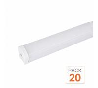 Pack de 20 - Réglette LED étanche 150cm 50W IP65 - Blanc Neutre 4000K - 5500K