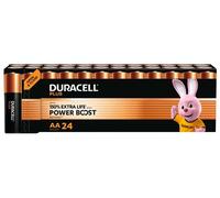 Pack de 24 piles alcalines Duracell Plus PowerBoost MN1500 AA 1,5V LR6 Noir et Orange