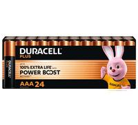 Pack de 24 piles alcalines Duracell Plus PowerBoost MN2400 AAA 1.5V LR03 Noir et Orange