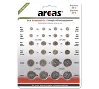Pack de 24 piles bouton Arcas AG1 till CR2032 0% Mercury