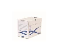 Fellowes 4460402 Boîte d'archives Bankers Box Basic A4 montage manuel - Dos de 20cm Blanc/Bleu (lot de 25)