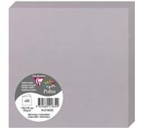 Clairefontaine 21832C - Paquet de 25 Cartes Doubles - Format Carré (13,5x13,5cm) - 210g/m² - Coloris Gris Koala - Carton d'Invitation Evènements et Correspondance - Gamme Pollen - Papier Premium Lisse